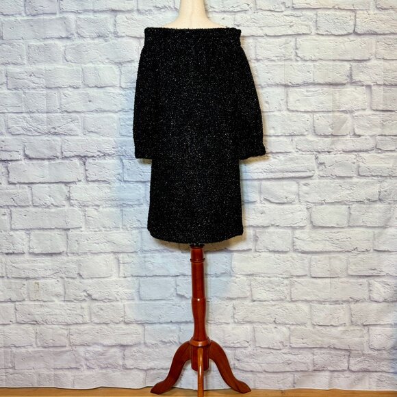 Front Row Shop Sparkling Black Sweater Dress - Picture 2 of 6